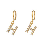 18K Gold Plated Micro Set Zircon Letter Earrings – Gifts for Her — 17