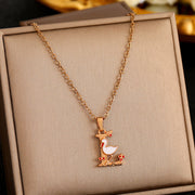 26 English Letters Enamel Elegant Sweet Necklace – Jewelry Gift Ideas — 17