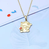 Cartoon Piglet Pendant Flower Necklace – Jewelry Gift Ideas — 2
