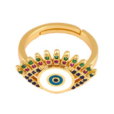Lucky Eye Shape Geometric Ring Bronze Zirconium – Jewelry Gift Ideas — 8