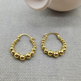 Gold Ball Hoop Earrings Beaded Circle Ear Clip – Meaningful Gifts — 12