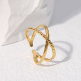 Titanium Steel Ring Female Leaf Love Shape – Gifts for Her — 12