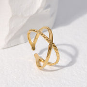 Titanium Steel Ring Female Leaf Love Shape – Gifts for Her — 12