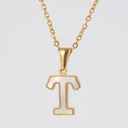 18K Gold Shell Stainless Steel Letter Pendant – Jewelry Gift Ideas — 18