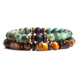 Natural Stone Men's Tiger's Eye Bead Double Layer – Jewelry Gift Ideas — 4