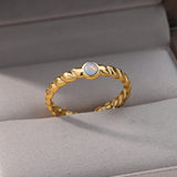 Round White Turquoise Ring For Women – Gifts for Her — 18