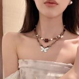 Vintage Beaded Butterfly Necklace For Women – Jewelry Gift Ideas — 2