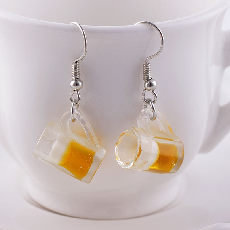 Resin Stereo Draft Beer Cup Earrings – Kitchen Gifts — 1
