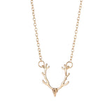 Christmas Small Antlers Deer Head Elk Necklace – Jewelry Gift Ideas — 7