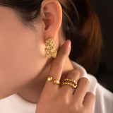 French Style Women's Lava Shaped Earrings – Stylish Gifts — 3