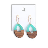 Wooden Patch Earrings Simple All Match Water Drop Stud – Gifts for Her — 5