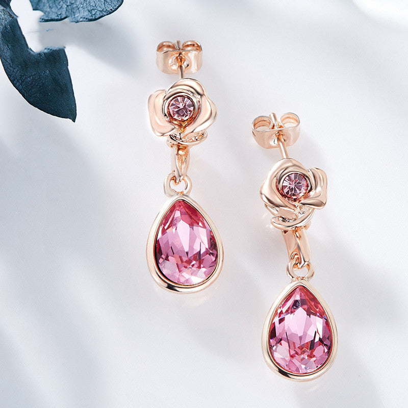 European And American Rose Flower Earrings Are – Everyday Gifts — 1