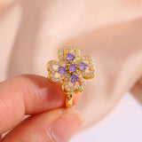 Women's Fashion Rotatable Purple Diamond Ring – Stylish Gifts — 1