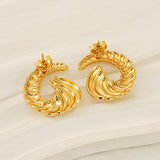 Simple Trendy Design Sense 18K Gold Non-fading Stud – Birthday Gifts — 4