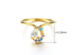 Drop-shaped Colorful Zircon Ring For Women – Gifts for Her — 4