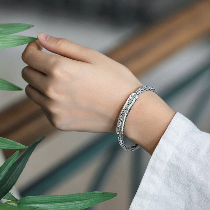S925 Silver Twist Bracelet Men's And Women's Retro – Stylish Gifts — 1