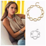 Women's Silver-plated Oval Chain Necklace – Jewelry Gift Ideas — 7
