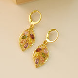 Creative Jagged Faux Wood Gold Leaf Earrings – Everyday Gifts — 3