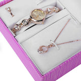 Women's Zircon Crystal Necklace Earrings Ring Gift Set – Gifts for Her — 5