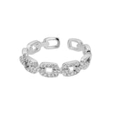 Letter V Open-end Zircon Ring Double Layer – Gift Ideas — 12