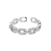 Letter V Open-end Zircon Ring Double Layer – Gift Ideas — 12
