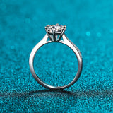 Sterling Silver Mosanite Six Claw Micro Inlaid Ring – Useful Gifts — 2