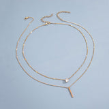 Fashion Strip Double Pendant Necklace – Jewelry Gift Ideas — 3
