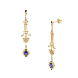 Silver French Court Starburst Blue Zirconium Earrings – Gifts for Her — 5