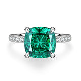 S925 Sterling Silver Emerald Ring Female High Carbon – Gifts for Her — 11