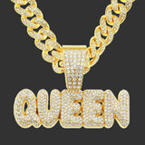 Full Diamond Alphabet Queen Pendant Necklace – Jewelry Gift Ideas — 9