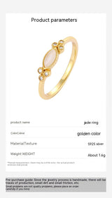 Women's 925 Sterling Silver 18K Gold Plated Ring – Gifts for Her — 12