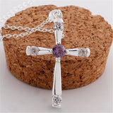 Fashion Jewelry Silver-plated Cross Purple – Jewelry Gift Ideas — 3