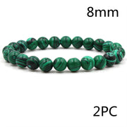 Classic Black Matte Green Malachite Bracelets – Jewelry Gift Ideas — 6