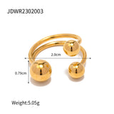 Spherical Personality Ring Female Gold Steel Size Ball – Gifts for Her — 7