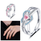 Pink Loving Heart Zircon Ring Women's High Sense – Jewelry Gift Ideas — 7