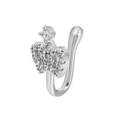 Brass Inlaid Zircon Star Heart Crown Nose Ring – Meaningful Gifts — 7