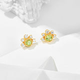 S925 Silver Plated 14K Gold Olivine Earrings – Useful Gifts — 3