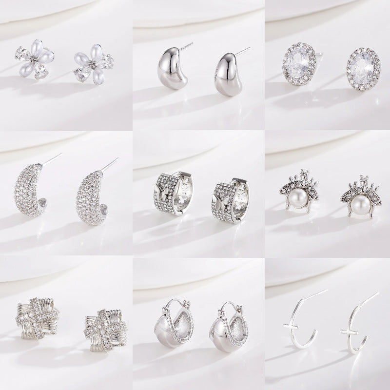 European And American Ins Style Diamond Stud Earrings – Stylish Gifts — 1