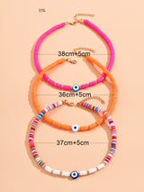Rainbow Clay Necklace 3-piece Set Of Blue Eye – Jewelry Gift Ideas — 3