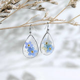 Myosotis Sylvatica Real Flower Earrings Water Drop – Stylish Gifts — 3