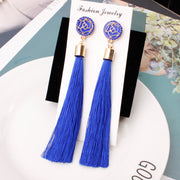 Long Elegant Tassel Earrings Diamond-embedded – Jewelry Gift Ideas — 14