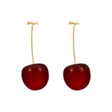 Red Cherry Earrings Long Cherry Earrings – Everyday Gifts — 5