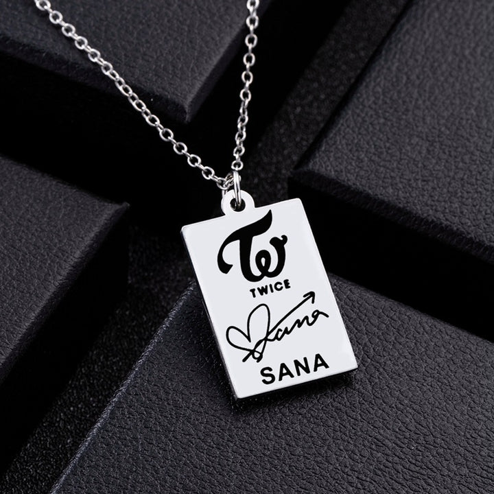 KPOP TWICE Member Signature Stainless Steel – Jewelry Gift Ideas — 1