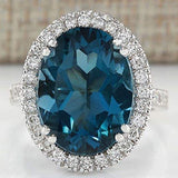 Women's Peacock Blue Zircon Ring – Gifts for Her — 3