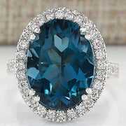 Women's Peacock Blue Zircon Ring – Gifts for Her — 3
