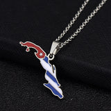 Vintage Stainless Steel Drop Oil Map Pendant – Jewelry Gift Ideas — 3