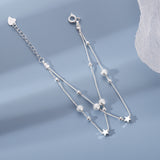 925 Sterling Silver Double Star Bracelet – Jewelry Gift Ideas — 5