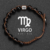 Natural Stone 12 Zodiac Obsidian Hand-woven Bracelet – Stylish Gifts — 14