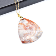 Natural Mexican Agate Pendant Leaf Shaped Love – Jewelry Gift Ideas — 3