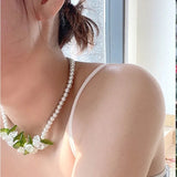 Spring Flower Lily Of The Valley Pearl Necklace – Jewelry Gift Ideas — 5